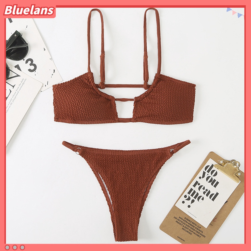 Bộ Bikini 2 Mảnh Màu Sắc Thời Trang Gợi Cảm Cho Nữ