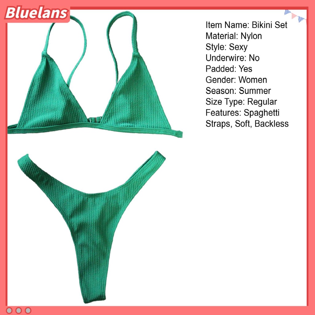 Bộ Đồ Bơi 2 Mảnh Hở Lưng Cổ Chữ V Có Đệm Mút Dành Cho Nữ