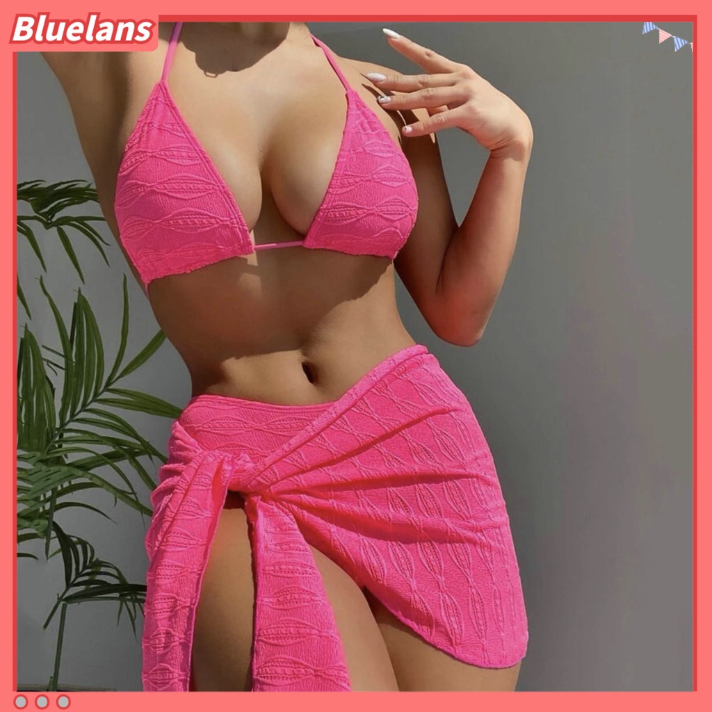 Bộ Bikini 3 Mảnh Màu Sắc Thời Trang Quyến Rũ Cho Nữ