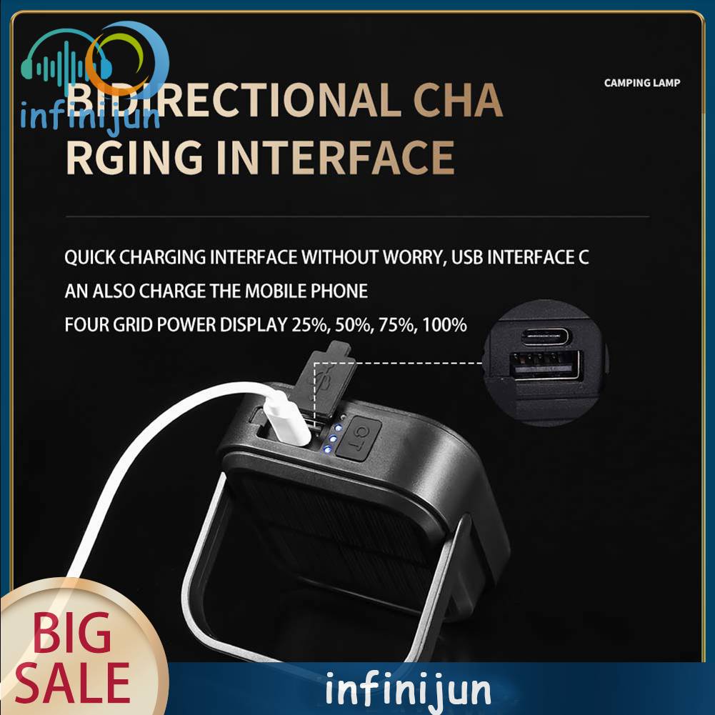 Đèn Cắm Trại 3000mAh IPX4 750LM Kèm Sạc USB Tiện Dụng