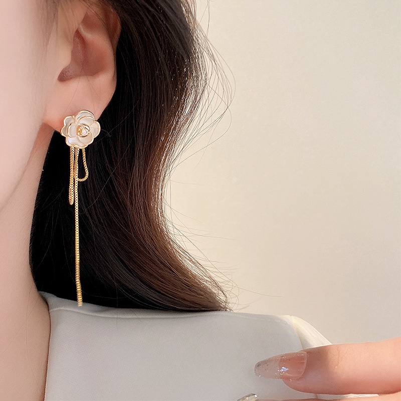 Khuyên Tai Tua Rua Mạ Vàng / Bạc Thời Trang Pháp Thanh Lịch Cao Cấp