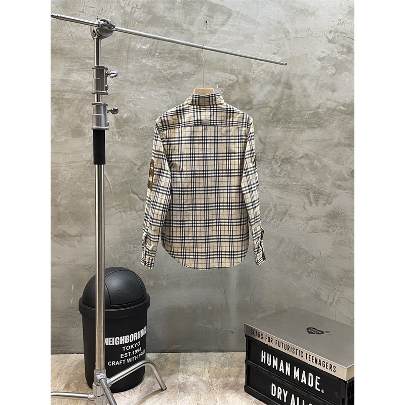 Áo Sơ Mi Tay Dài Hai Lớp B8B8R-Double logo Kẻ Sọc Caro Phù Hợp Với Cả Nam Và Nữ