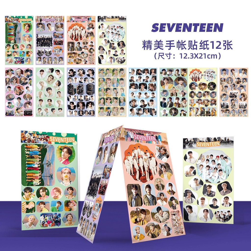 Set 12 Tờ Nhãn Dán Trang Trí Túi Xách / Laptop / Điện Thoại DIY GOT7