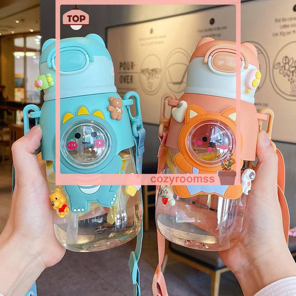 Bình Nước 660ml Bằng Nhựa Chống Tràn Dễ Thương Cho Bé