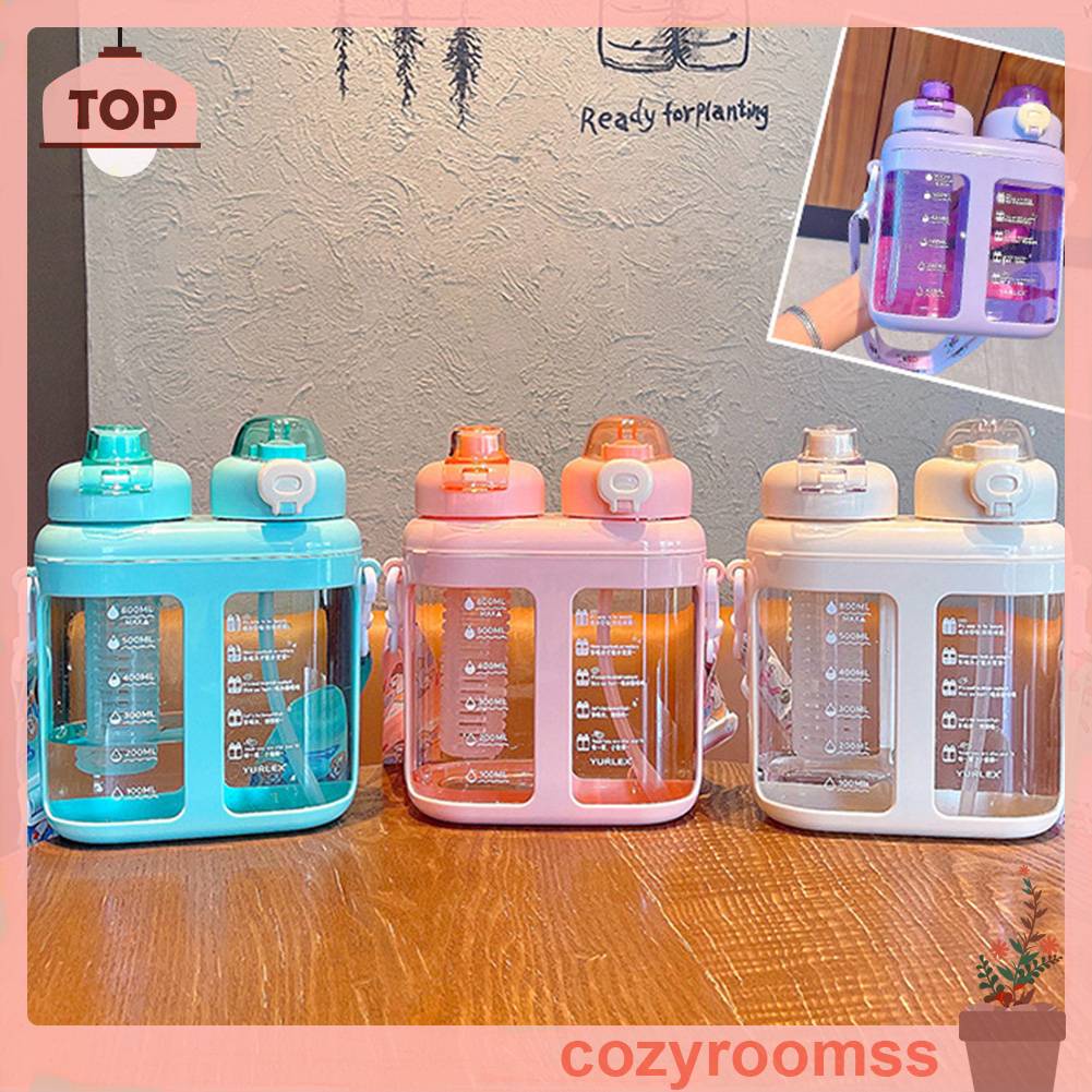 Bình Nước 1600ml Có Dây Đeo Vai Dễ Thương