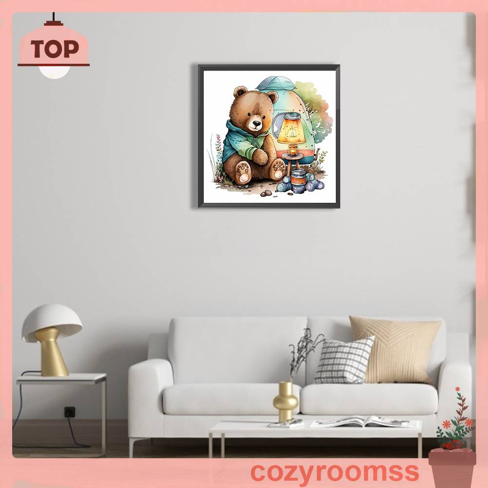 Tranh Đính Đá Kim Cương Toàn Bộ 5D DIY Hình Vẽ Gấu Trang Trí Nhà Cửa