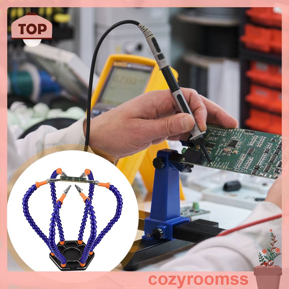 Giá Đỡ Bảng Mạch Hàn Linh Hoạt Bằng Hợp Kim Nhôm PCB 6 Cánh Tay Linh Hoạt