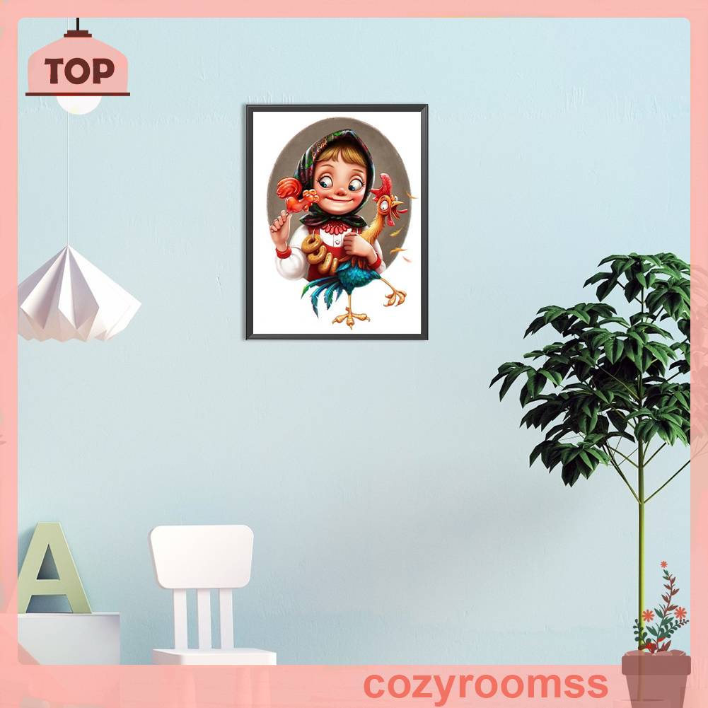 Bộ Tranh Đính Đá 5D Tự Làm Toàn Diện Hình Cô Gái Trang Trí Nhà Cửa