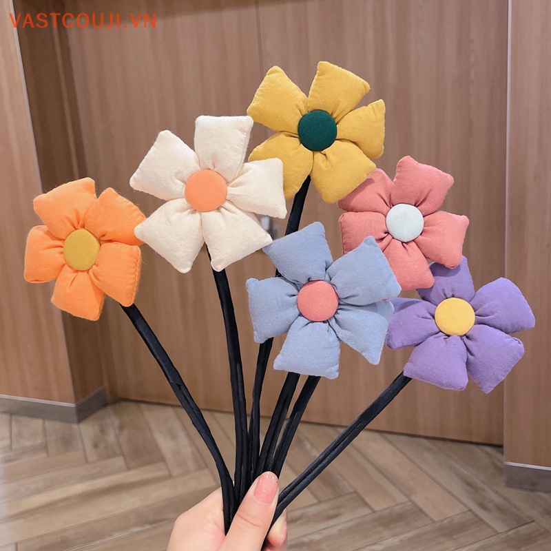 Que Bện Tóc Đính Hoa Lớn Thời Trang Cho Bé Gái VN