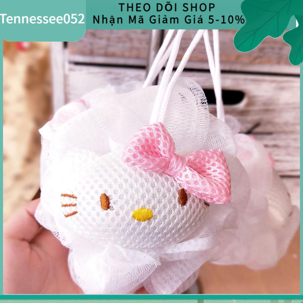 Tennessee052 Bóng tắm Hoạt hình dễ thương Vòi hoa sen Puff Loofah Body Scrubber Công cụ PE để làm sạch bồn