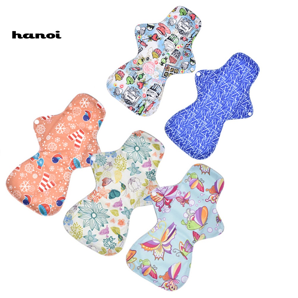 Set 5 Quần Lót Cỡ Lớn Họa Tiết Hoa Chống Rò Rỉ Có Thể Tái Sử Dụng