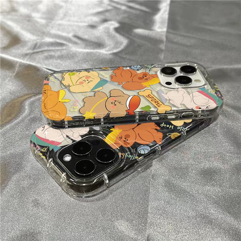Ốp điện thoại iPhone14promax gấu chơi đáng yêu Ốp mềm 1312/11 táo 7/8Plus trong suốt xr/Ins WFG9