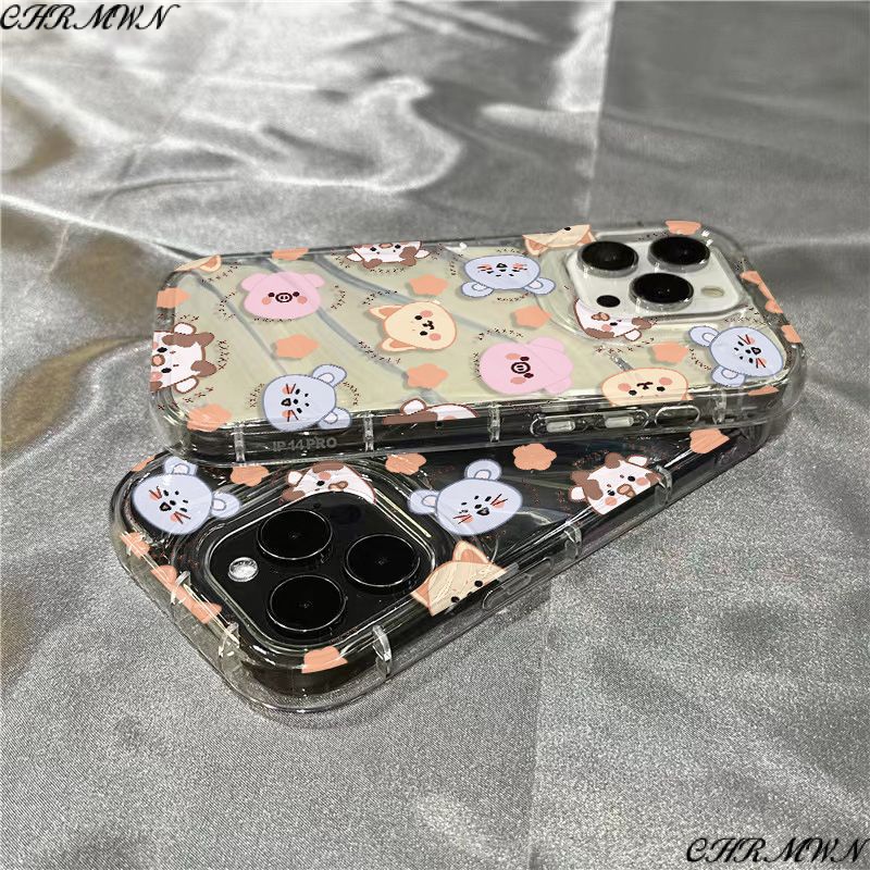 Ốp Điện Thoại Mềm Trong Suốt In Hình Thú Hoạt Hình Nhiều Màu Sắc Cho Iphone 14Promax 1312 / 11 7 / 8plus xr