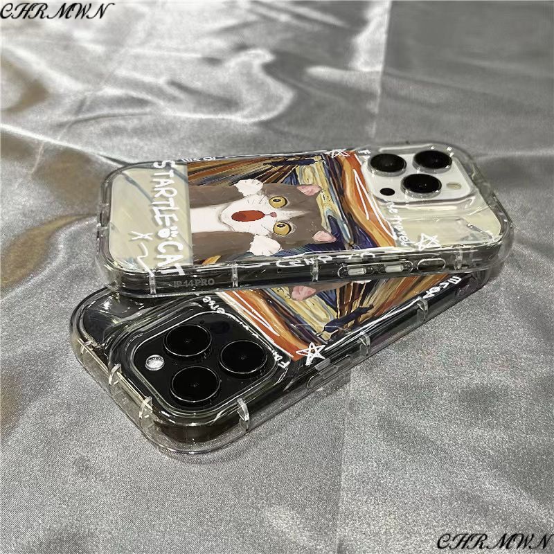 Ốp Điện Thoại Dẻo Trong Suốt Họa Tiết Hoạt Hình Chú Mèo / Graffiti Cho iPhone xr7 1312 iPhone14promax11 / 8 / plus LO8H