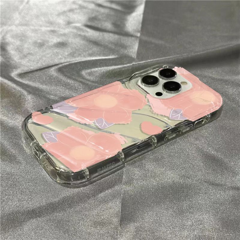 Ốp Điện Thoại Mềm Trong Suốt In Hình Hoa Hồng Dễ Thương Cho Iphone 14Promax 1312 / 11 7 / 8plus xr /ins QVST