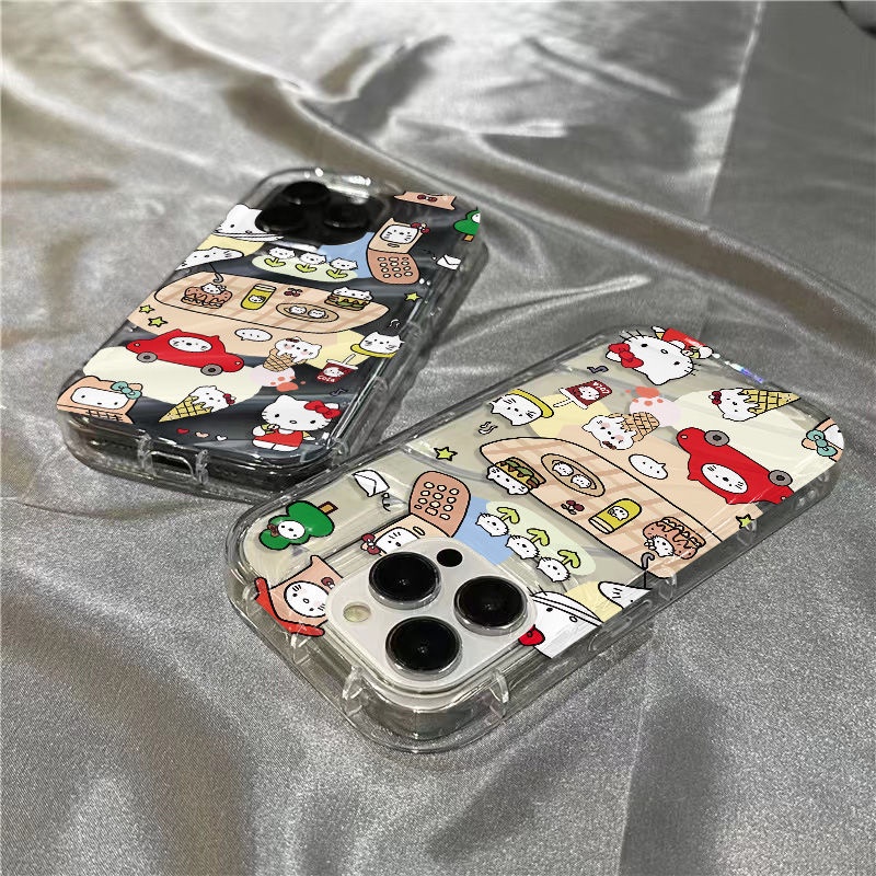 Ốp Điện Thoại Mềm Trong Suốt In Hình Mèo Hoạt Hình Dễ Thương Cho iPhone14promax 1312 / 11 7 / 8plus xr / sins N7V0