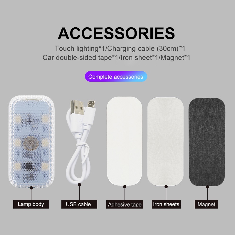 Đèn LED Mini Không Dây Cảm Ứng Chạm Để Đọc Sách Gắn Trần Xe Hơi