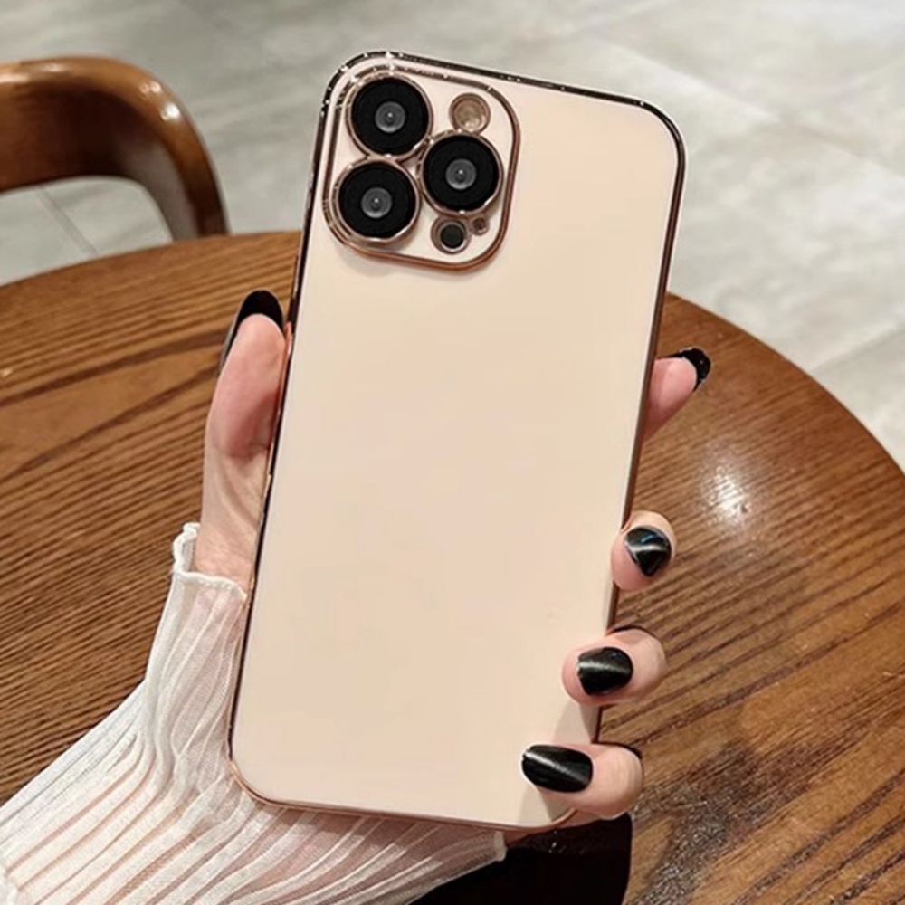 Ốp Điện Thoại TPU Mềm Khung Mạ Màu Trơn Sang Trọng Chống Dấu Vân Tay Chống Rơi Cho IPhone 11 Pro Max XR XS Max 7 8 Plus SE