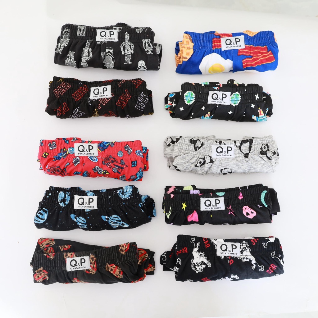 Combo 10 Quần Đùi Thun Nam Nữ Q&amp;P Cotton Co Giãn Cao Cấp Sành Điệu