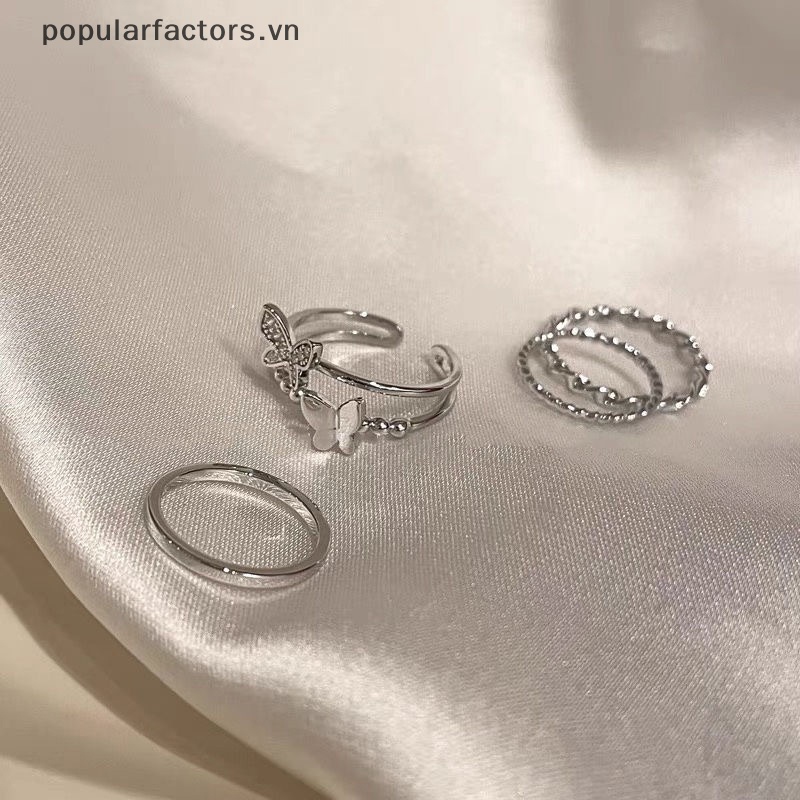 Nhẫn Hình Bướm Bằng Kim Loại Tùy Chỉnh Thời Trang Cho Nữ