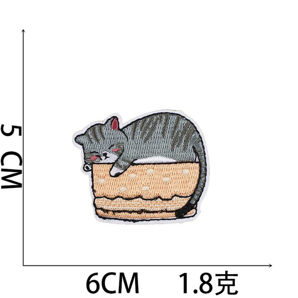 NICKOLAS Miếng Dán Ủi Quần Áo Thêu Hình Mèo Phi Hành Gia Dễ Thương DIY