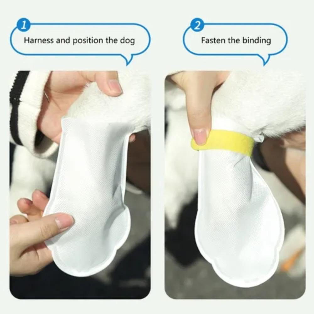 Norman set 20 Vỏ Bọc Giày Bốt Bằng Vải Không Dệt Màu Trắng Chống Bụi Có Dây Điều Chỉnh Được Cho Cún Cưng Đi Dạo Ngoài Trời