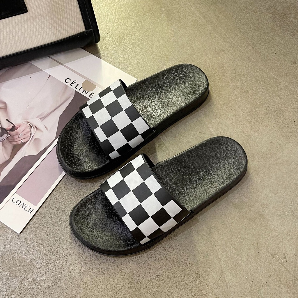Dép nữ Xăng đan nữ ca rô đế dày đế mềm thời trang mùa hè