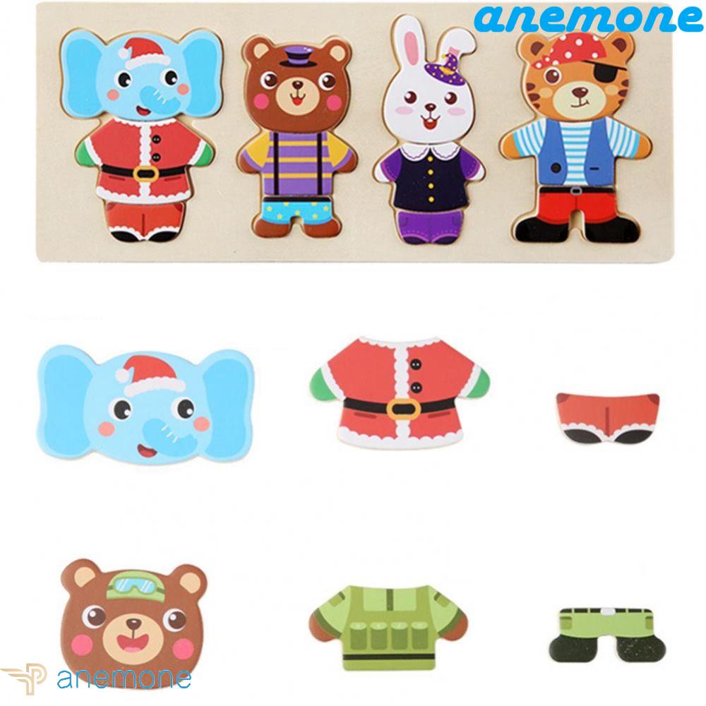 ANEMONE Đồ Chơi Thay Đổi Đầm Cho Thỏ / Gấu Hoạt Hình DIY Sáng Tạo Dành Cho Bé Gái Mẫu Giáo