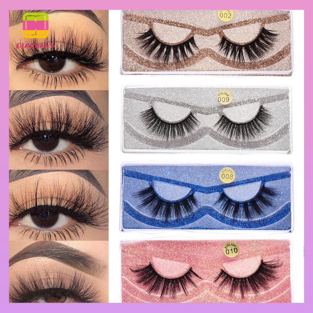 DIACHAVN Cặp Lông Mi Giả Dài Tự Nhiên Handmade Dành Cho Trang Điểm