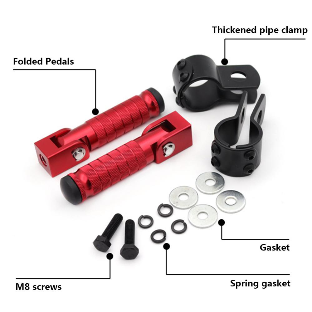 1 Cặp Gác Chân Bằng Nhôm CNC 8mm Cho Xe Máy Karts Scooter K2O6