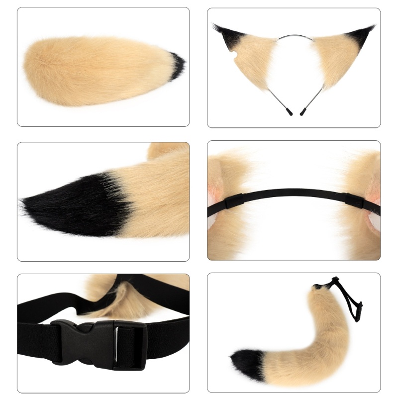 Flgo Băng Đô Cài Tóc Hình Tai Chó Mèo Hoạt Hình Phát Sóng Trực Tiếp Cho Nữ