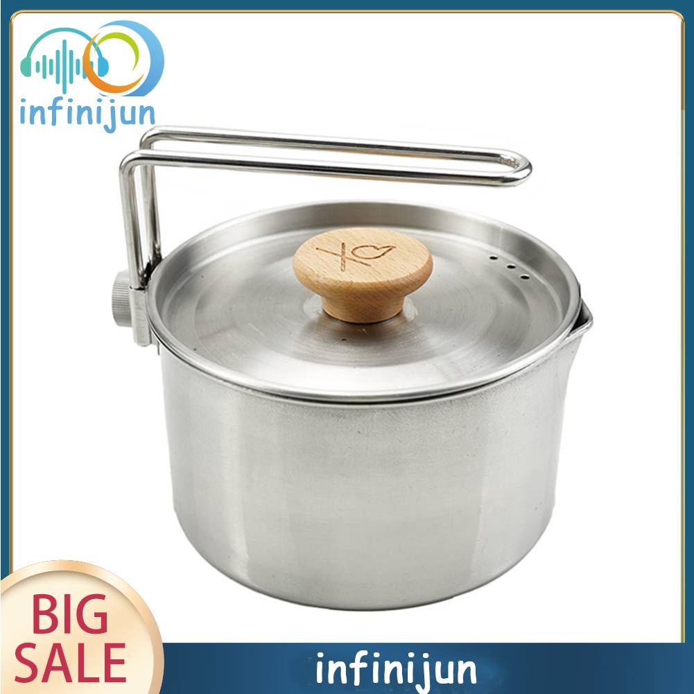 Ấm Đun Nước Bằng Thép Không Gỉ Tiện Lợi Khi Đi Cắm Trại