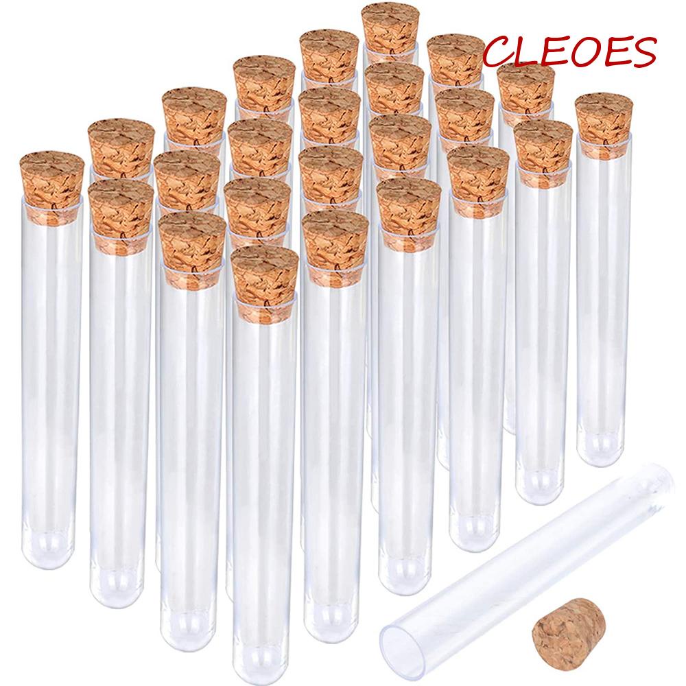 CLEOES Ống Thí Nghiệm Khoa Học Bằng Nhựa Trong Suốt Kèm Nắp Đậy Nút Bần Đa Ứng Dụng