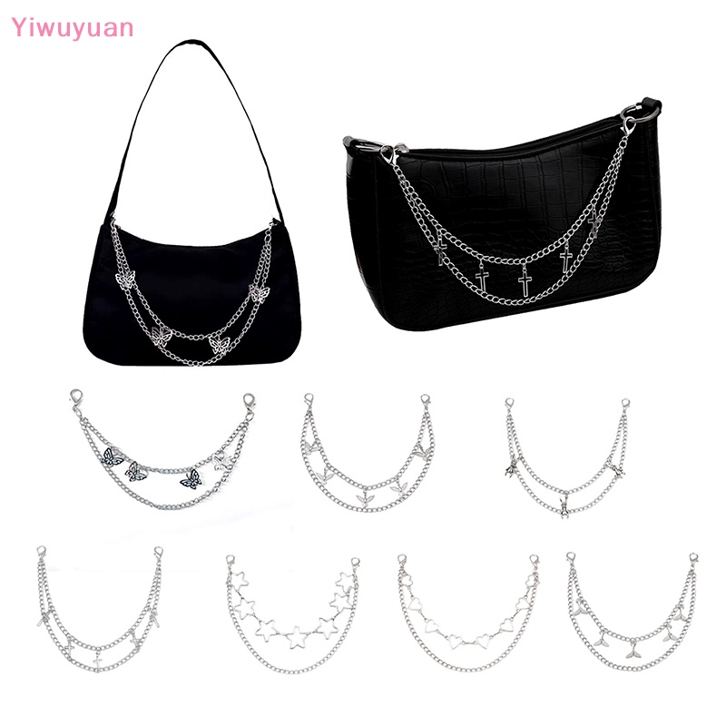 < Yiwuyuan > Dây Xích Kim Loại Nhiều Lớp Mặt Hình Thỏ Ngôi Sao Năm Cánh Phụ Kiện Túi Xách Đeo Chéo Dây Xích DIY Mới