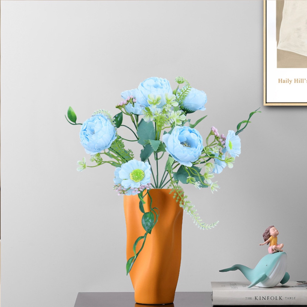 Bó Hoa Mẫu Đơn 7 Đầu Không Phai Màu Không Tưới Nước Không Cần Khoan