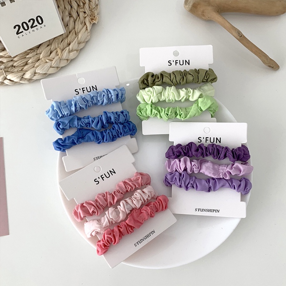 Set 3 Dây Cột Tóc Co Giãn Thời Trang Cho Nữ