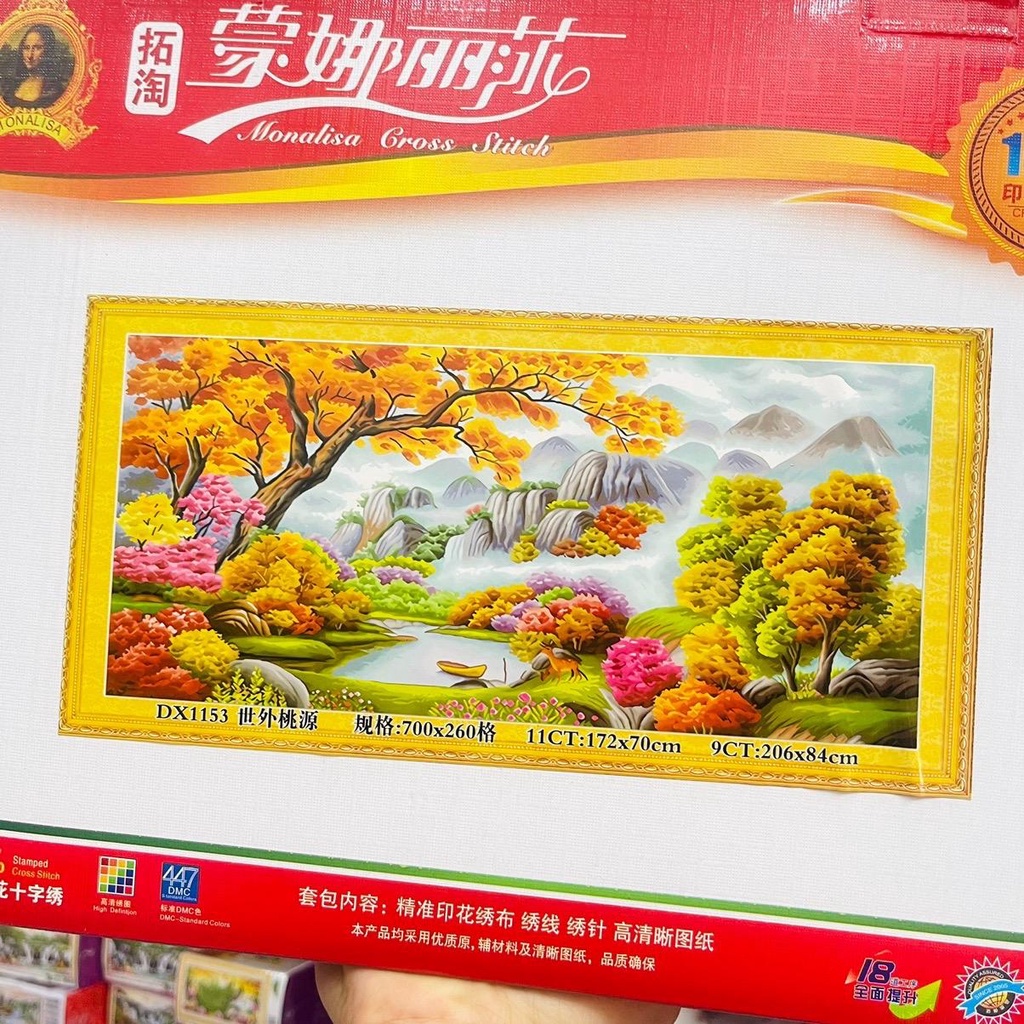 Tranh Thêu Phong Cảnh Thêu Kín Dx1153(172x70)cm) Chưa Thêu