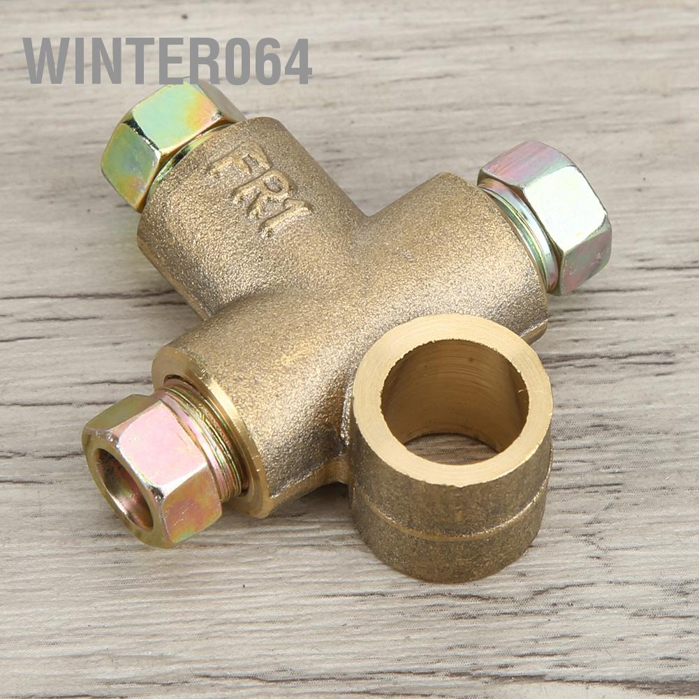 Winter064 Tee phanh 3 chiều hình chữ T với đai ốc nam Short Union M10 3/16in Ống 10 mm