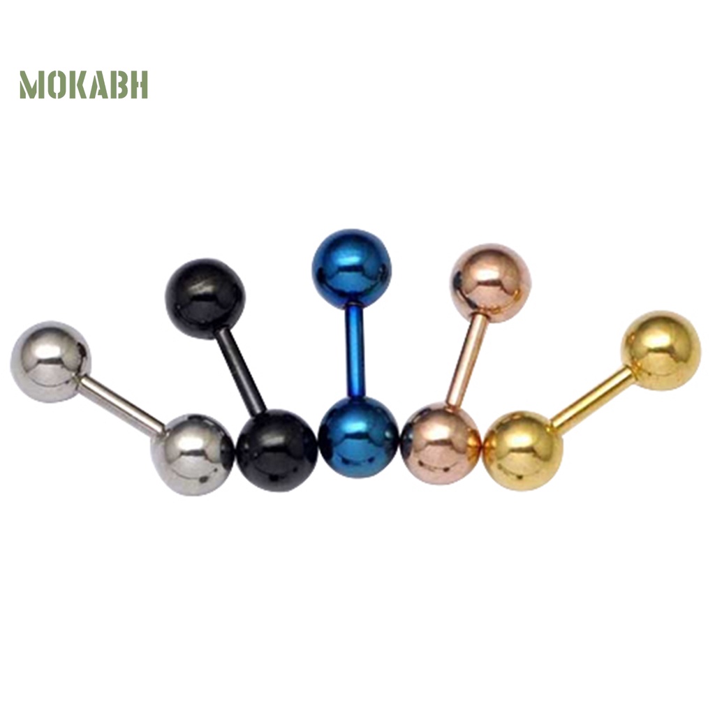 [Mok Abh] Khuyên Tai Quả Bóng Phong Cách Punk Đơn Giản Chống Mài Mòn Cho Nam