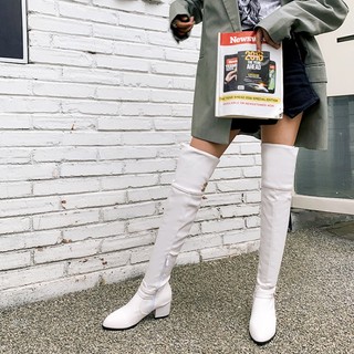 Giày Bốt Da Cổ Cao Thời Trang Dành Cho Nữ / Size 34-48