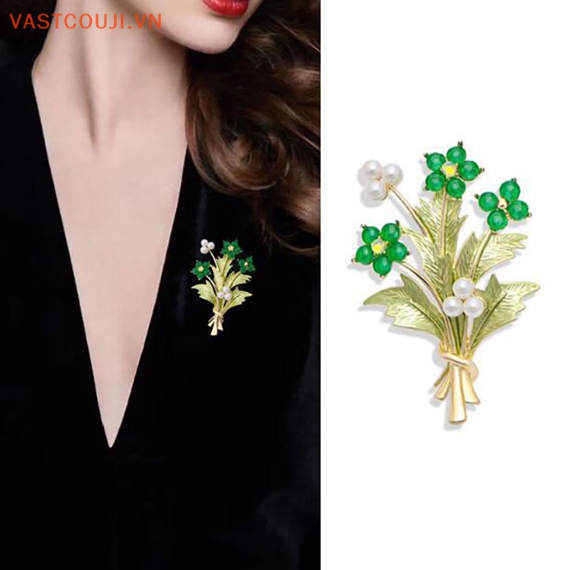 Ghim Cài Áo Hình Bó Hoa Đính Đá Phong Cách Âu Mỹ Thời Trang Cho Nữ VN