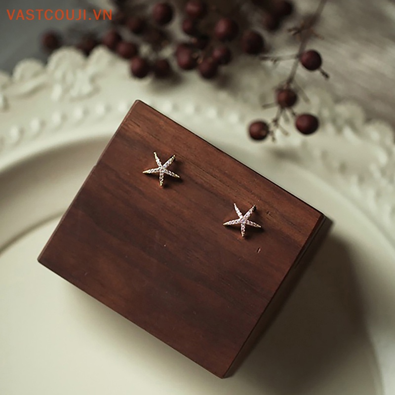 1 Đôi Bông Tai Hình Sao Biển Đính Đá Zircon Phong Cách Hàn Quốc Thời Trang Cho Nữ
