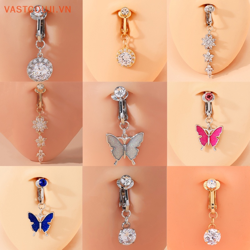 Khuyên Rốn Hình Hoa Và Bướm Bằng Đá Nhân Tạo Thời Trang Cho Nữ