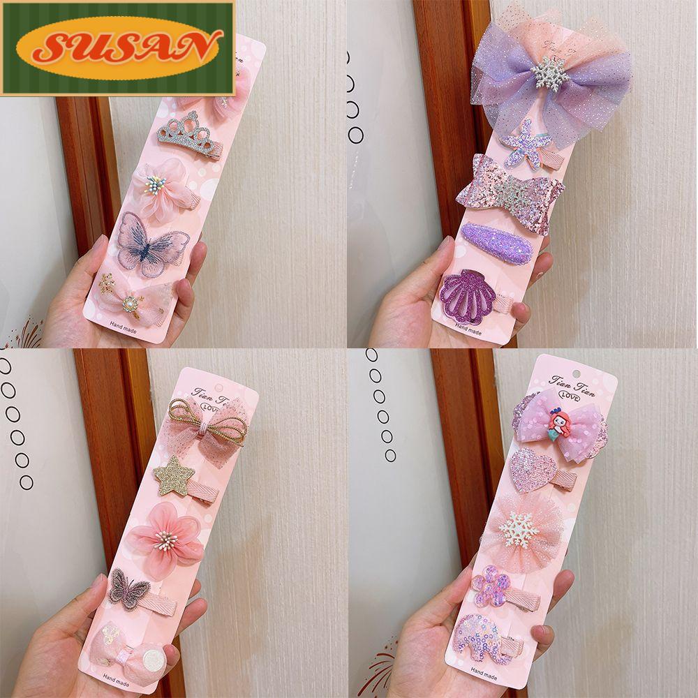 SUSANS Set 5 Kẹp Tóc Nơ Dễ Thương Cho Bé Gái