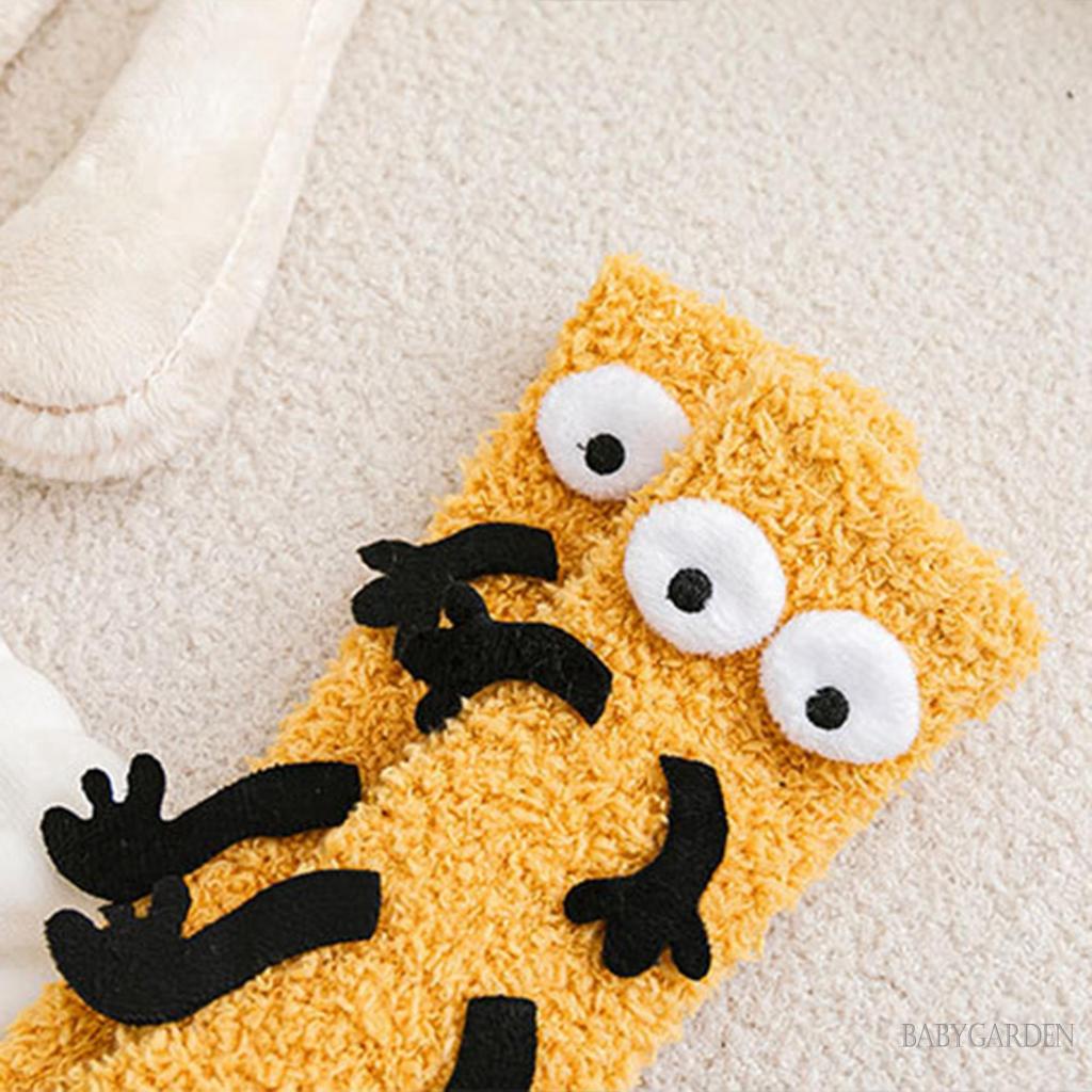 Vớ Lông Cừu San Hô Dày Giữ Ấm Chống Trượt In Họa Tiết Hoạt Hình Dễ Thương Cho Bé 0-10 Tuổi