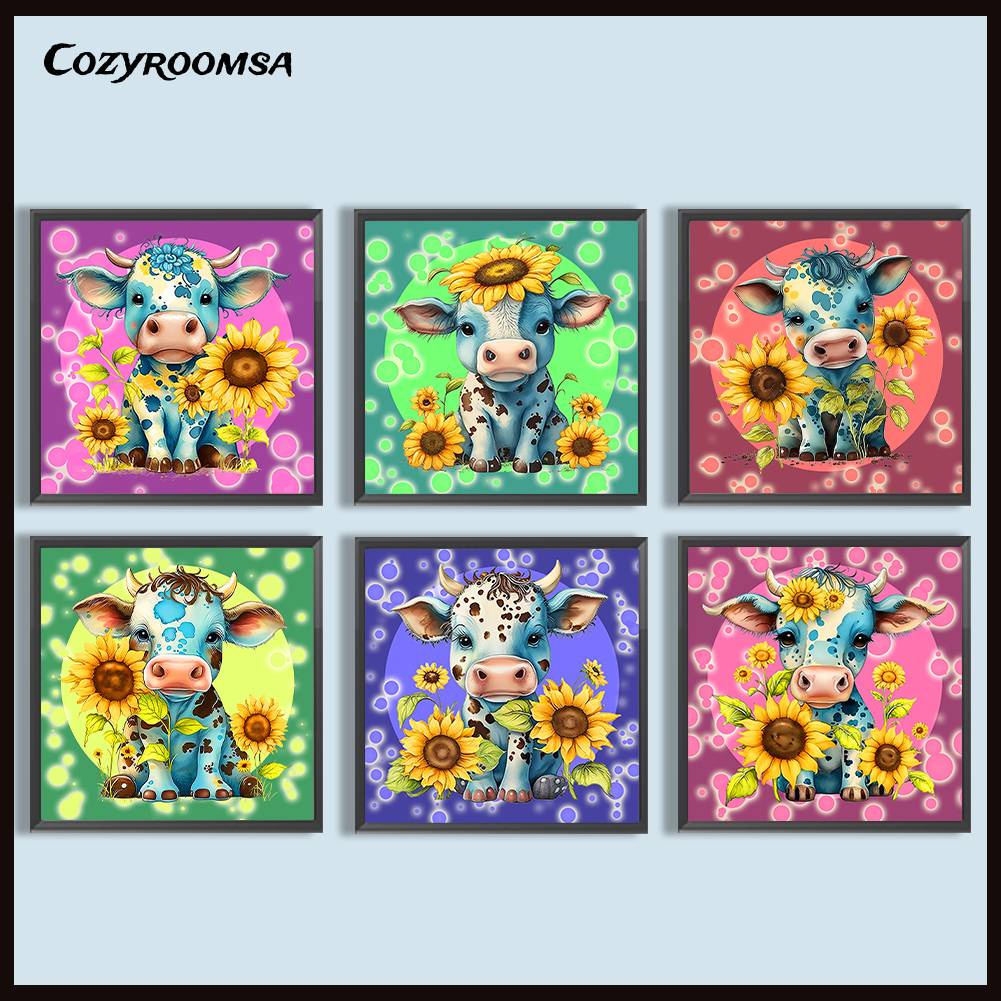 Bộ Tranh Đính Đá 5D Họa Tiết Gia Súc Độc Đáo DIY Dùng Trang Trí Nhà Cửa K464