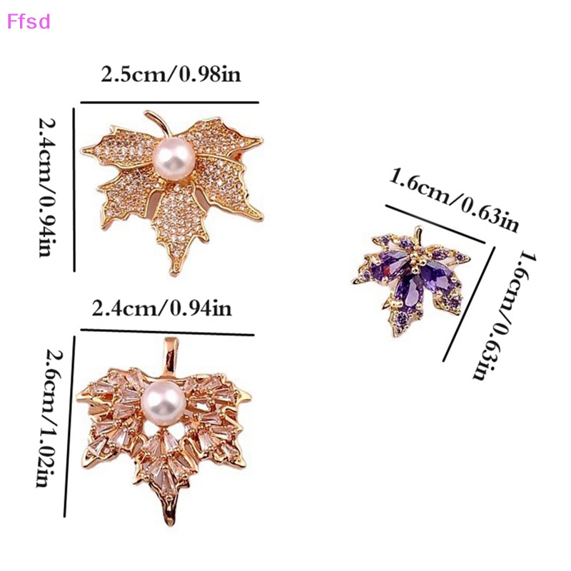 Ghim Cài Áo Hình Lá Phong Đính Ngọc Trai Thanh Lịch Thời Trang