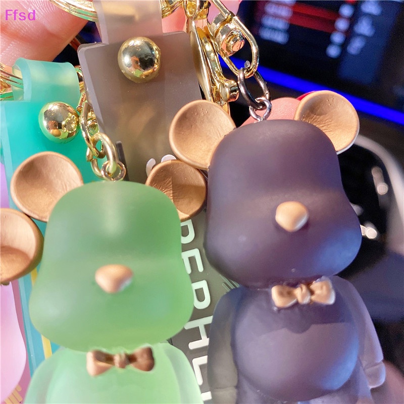 Móc Khóa Xe Hơi / Móc Chìa Khóa Hình Gấu Thắt Nơ Trong Suốt Đáng Yêu Hợp Thời Trang Cho Nữ {Ffsd}