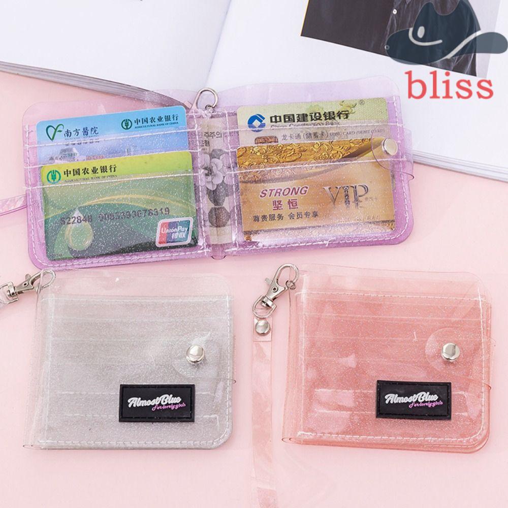 BLISS Ví Đựng Thẻ Mini Bằng PVC Trong Suốt Kèm Dây Đeo Cổ Tiện Dụng Cho Nữ