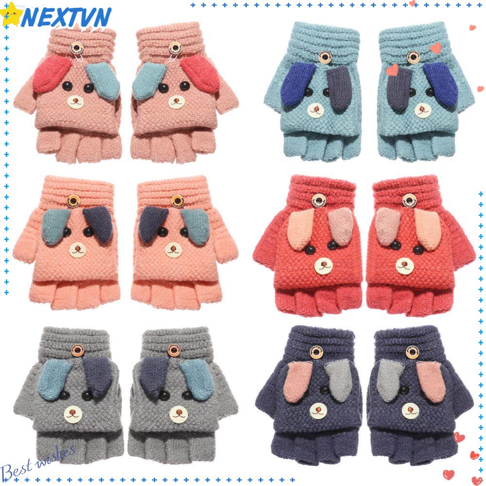 NEXTVN Găng Tay Dày Dặn Ấm Áp Kiểu Hoạt Hình Thỏ Dễ Thương Cho Bé